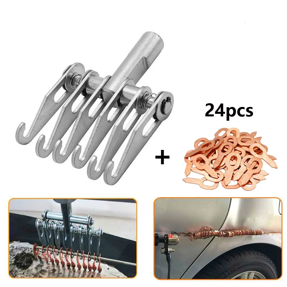 

6 Pin Dent Pulling Quick Claw Puller Hook Straight Pulling Rings Slide Hammer Weld Washer Stud Welder Spot Welding Spotter