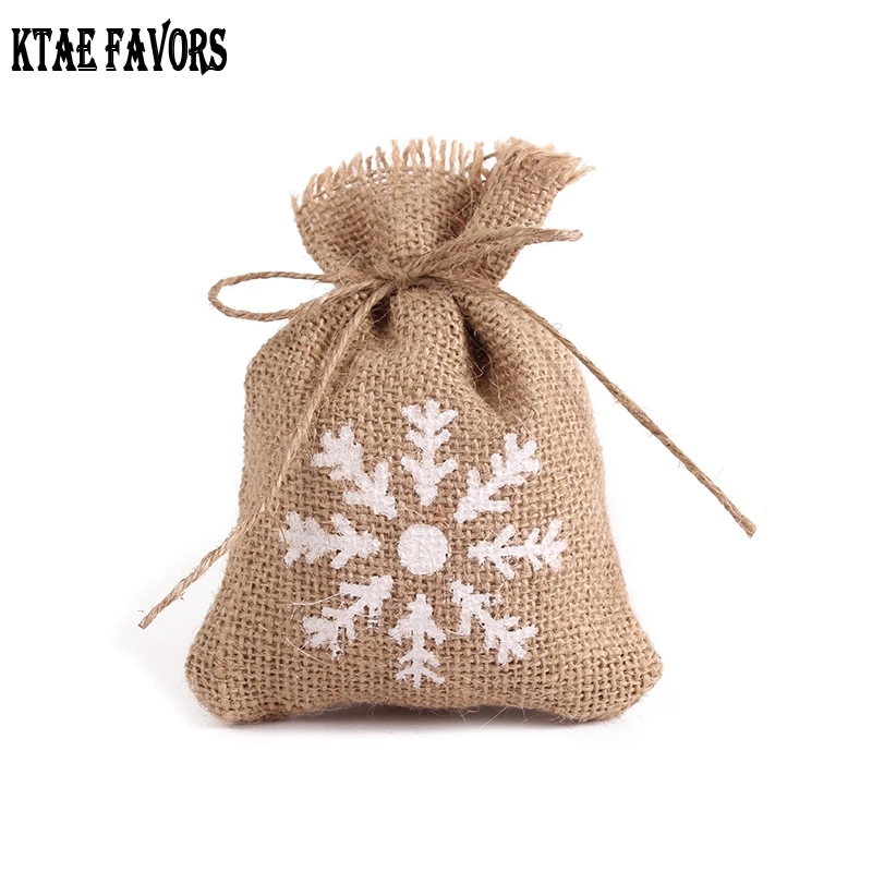 5 шт. винтажный деревенский стиль джут мешковина лен мешок подарочные сумки