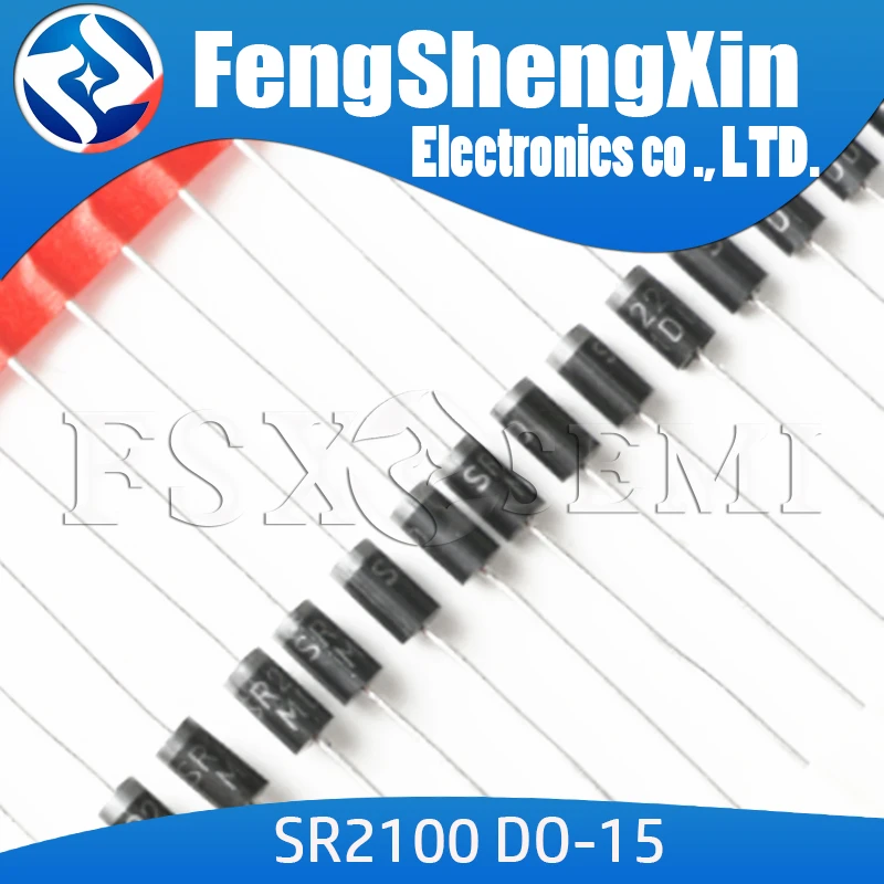 100 шт. Диод Шоттки SR2100 SB2100 DO 15 2A 100V|Диоды| |