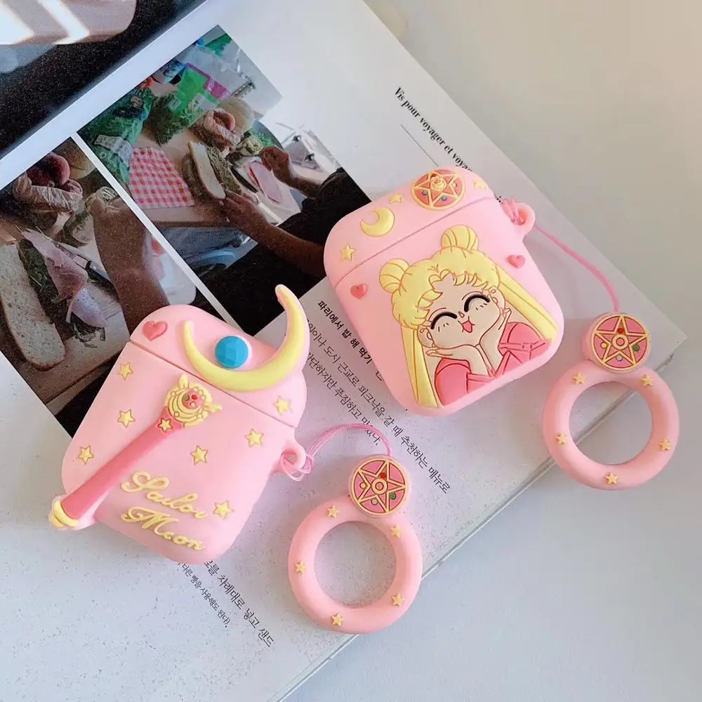 GOOYIYO-для Airpods 1 2 мультфильм силиконовый чехол Сейлор Мун наушники-вкладыши