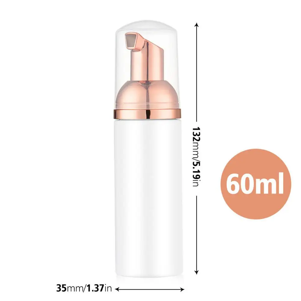 5pcs 60ml Plastic Foam Pump Bottle Refillable Empty Cosmetic Lashes Cleanser Soap Dispenser Shampoo With Golden | Красота и здоровье