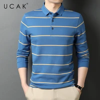 ucak brand classic long sleeve pure cotton t shirt homme spring autumn new arrival streetwear casual tshirt men clothes u5652