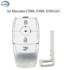 Умный чехол-брелок с 3 кнопками для Mercedes C200L E300L S320 GLC, 3 цвета на выбор (красный, черный, белый)