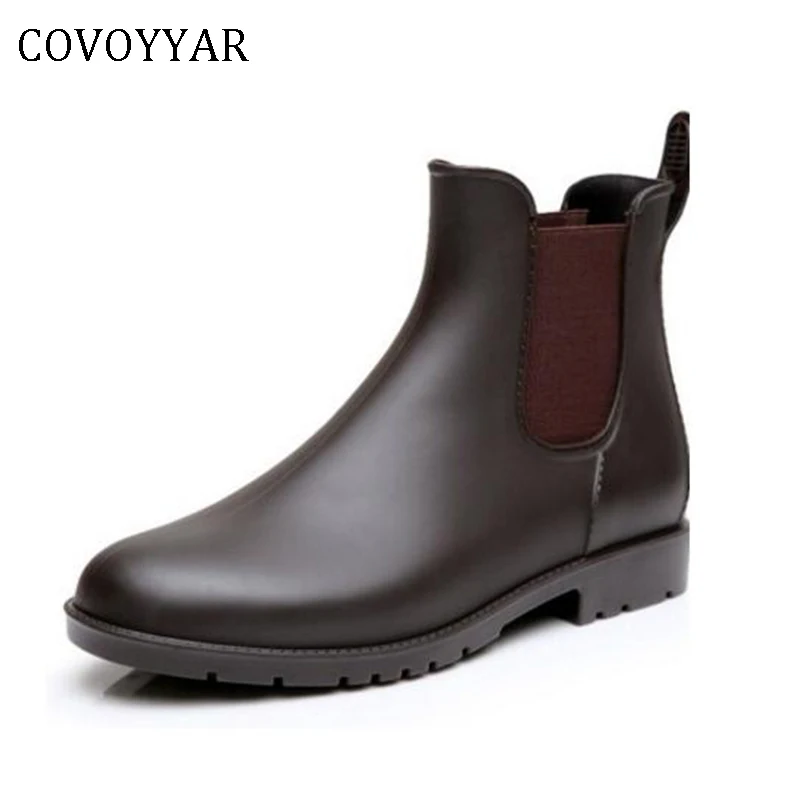COVOYYAR/женские модные короткие резиновые сапоги из ПВХ Резиновые