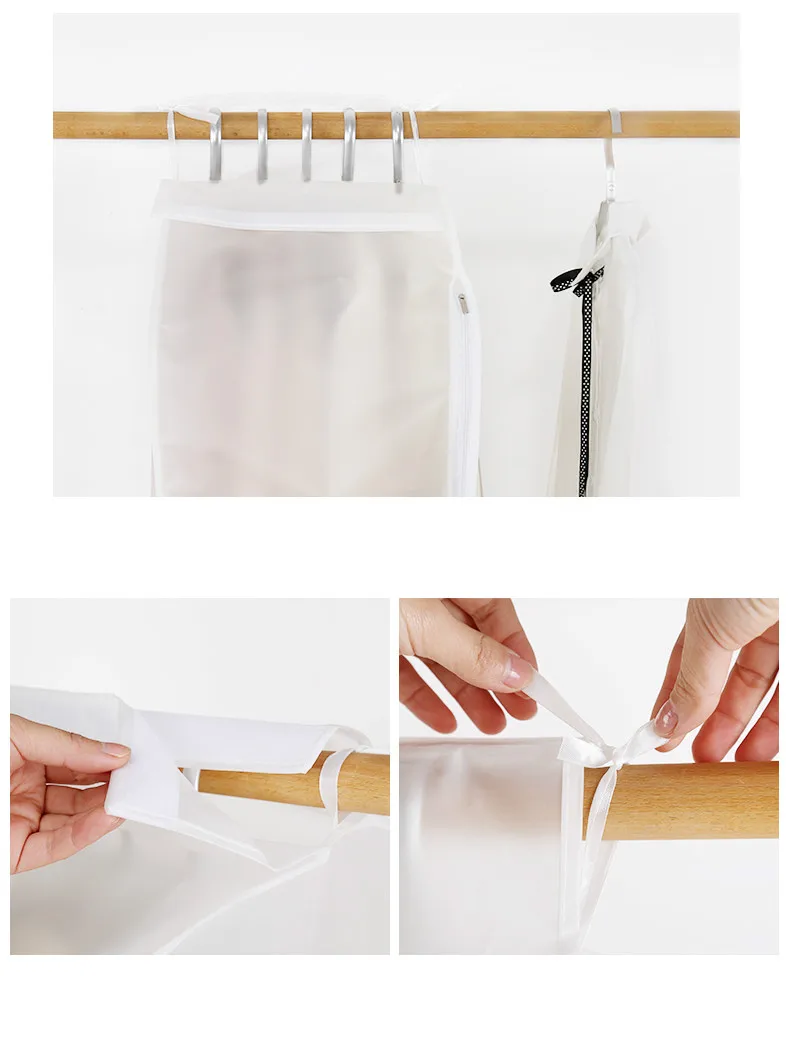 

3D Zipper Dust Clothes Cover Waterproof Clothes Storage Wardrobe Suit Bags Hanger Case Clothing Cover Dust Bag Hanging Organizer