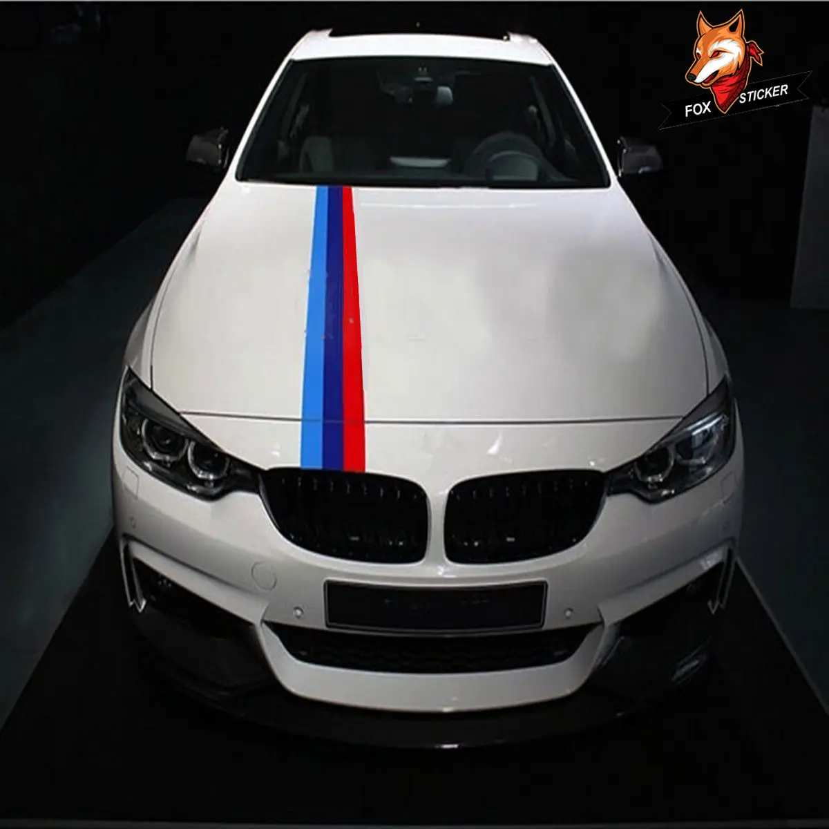 5m*15cm PVC Material Tricolor Waterproof Hood Roof Stickers Auto Sport Styling Vinyl Car Sticker Suitable for BMW M3/5 3/5Series - купить по