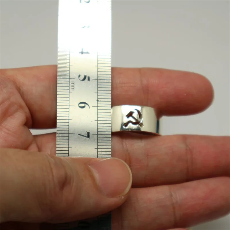 Винтажное ювелирное изделие с символами СССР молот серп тонкое женское кольцо