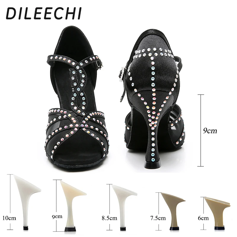Женские вечерние туфли для латиноамериканских танцев DILEECHI атласные сетчатые