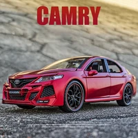 124 toyota camry children metal toys pull back wheels flashing machinery for kids diecast model car birthday christmas gifts