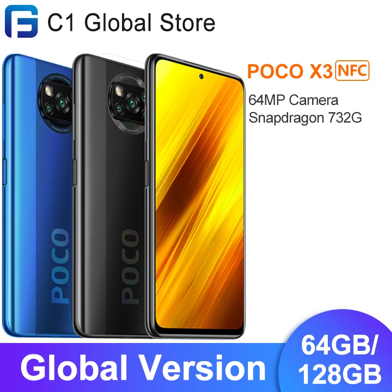 Смартфон Xiaomi POCO X3 глобальная версия 6 ГБ 64 Гб/128 Восьмиядерный процессор Snapdragon 732G