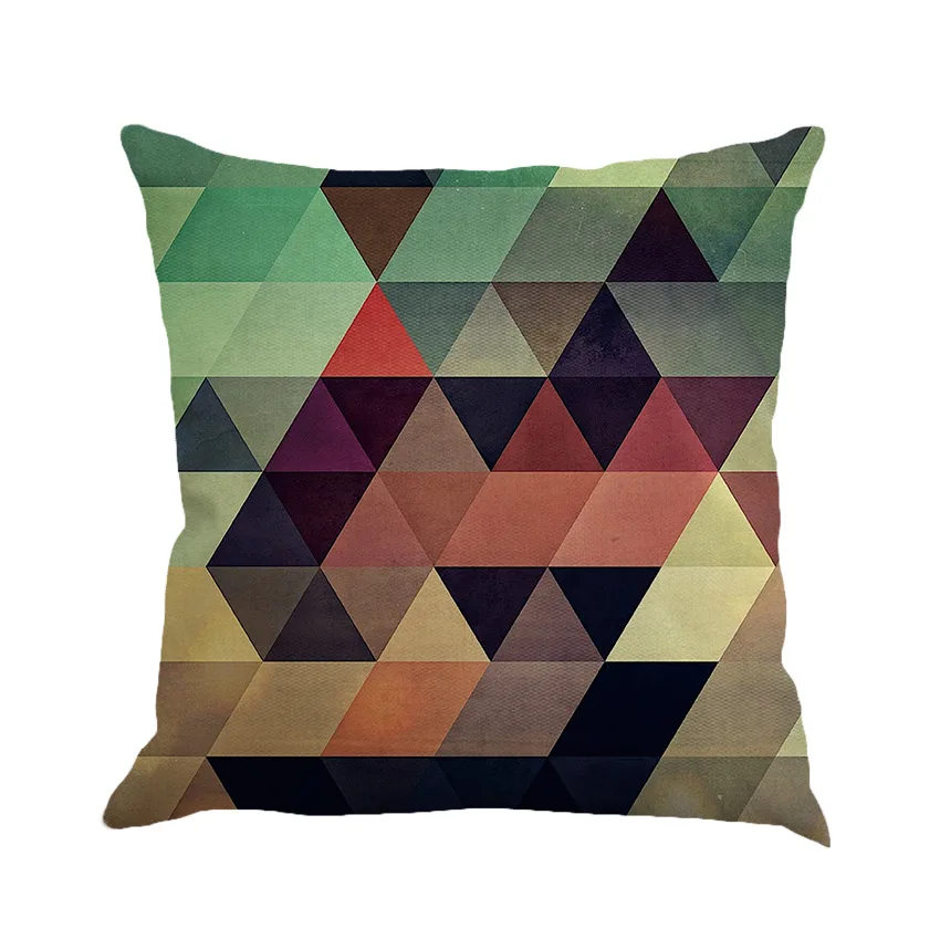Чехол для диванной подушки из хлопка и льна с нестандартным геометрическим