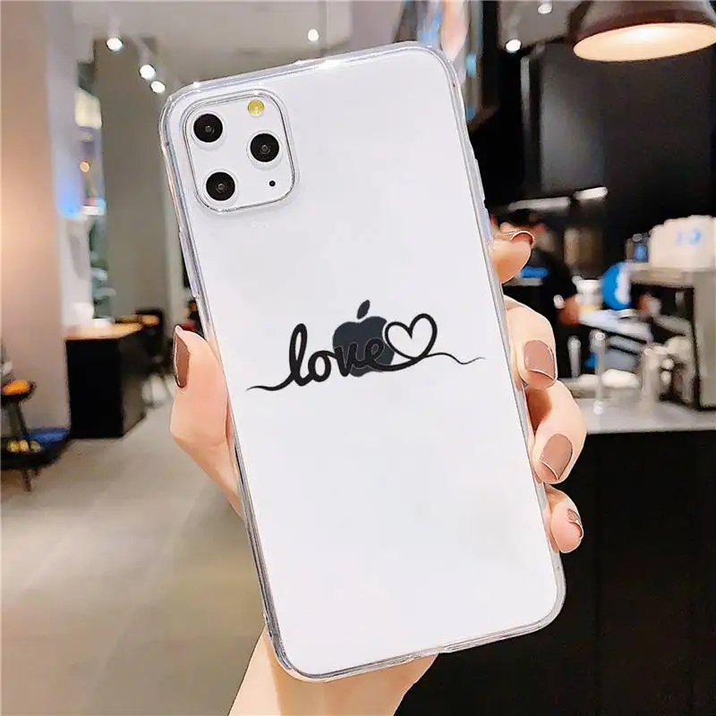 

Love Heart Letter art design lucury Phone Case cover Transparent for iPhone 6 7 8 11 12 s mini pro X XS XR MAX Plus