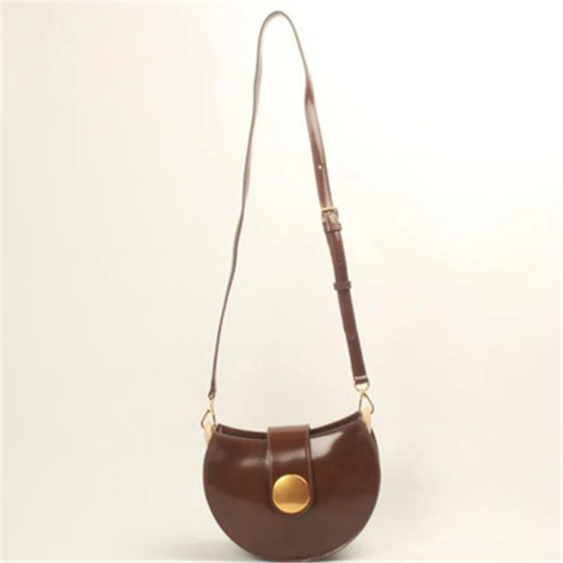 

Saddle Shoulder Bag Metal Handbag Half Moon Bag Crossbody Messenger Bags For Women 2019 bolsa de hombro