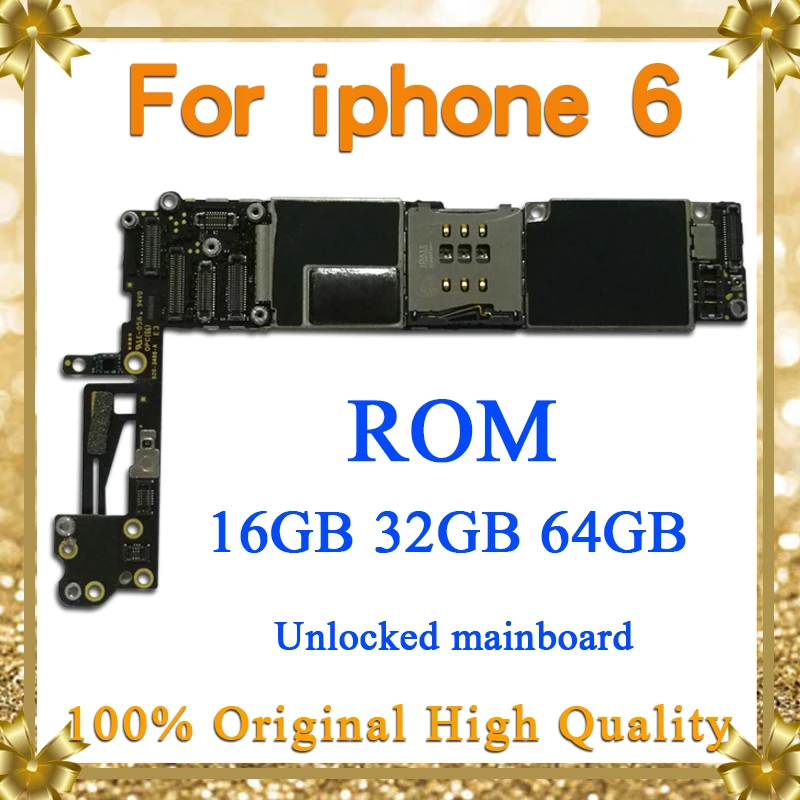 100% оригинальная разблокированная материнская плата для iphone 6 с сенсорным ID/без