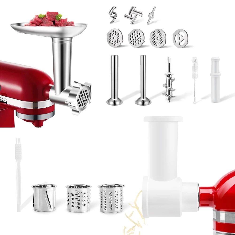 food grinder attachment slicer and shredder meat stuffer for kitchenaid stand mixer accessories free global shipping