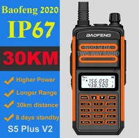 baofeng walkie talkie 10w 30km long range bf s5 plus two way radio vhf uhf portable ham cb radio ip67 waterproof walkie talkie