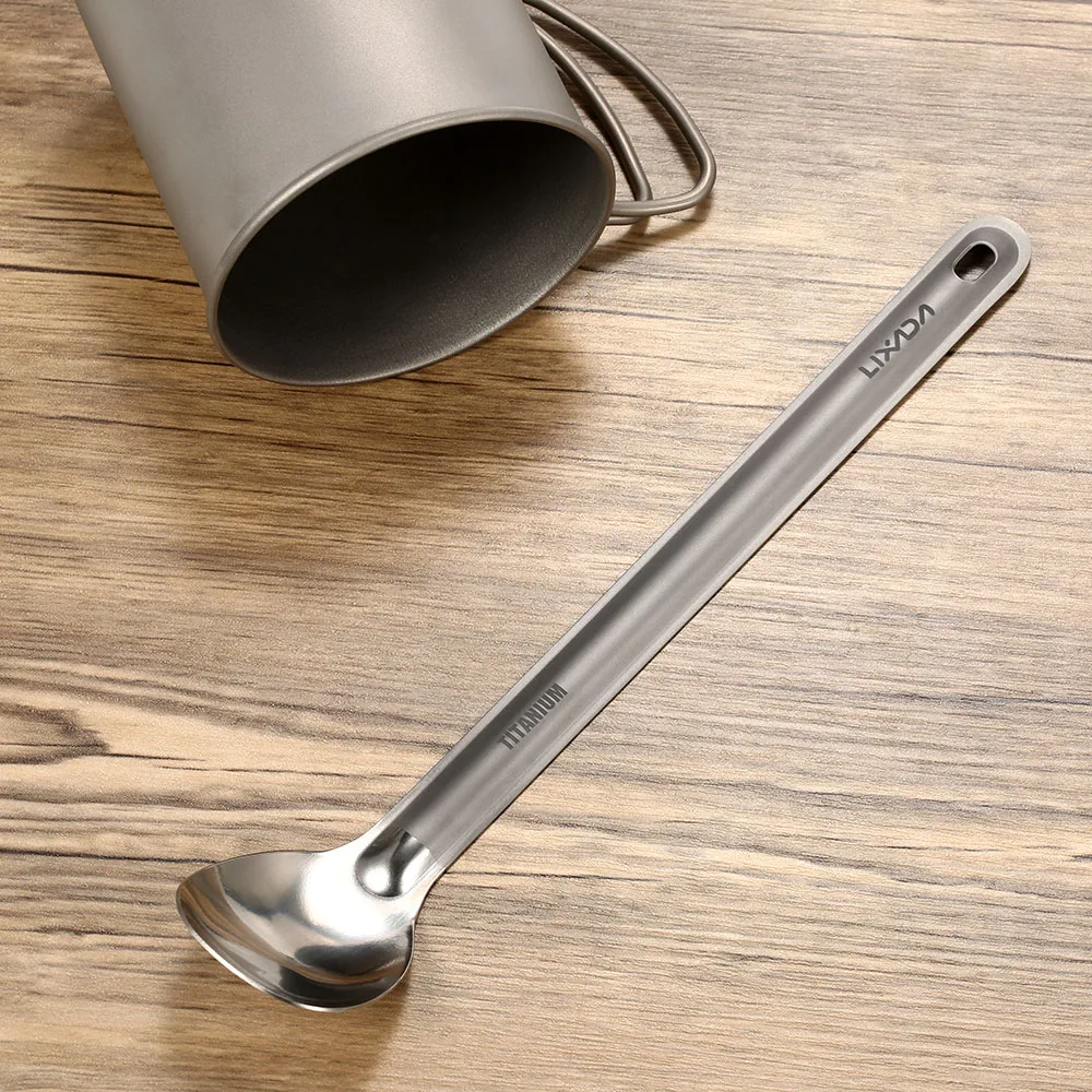Набор столовых приборов Lixada Ультралегкая ложка-вилка из титана с длинной ручкой