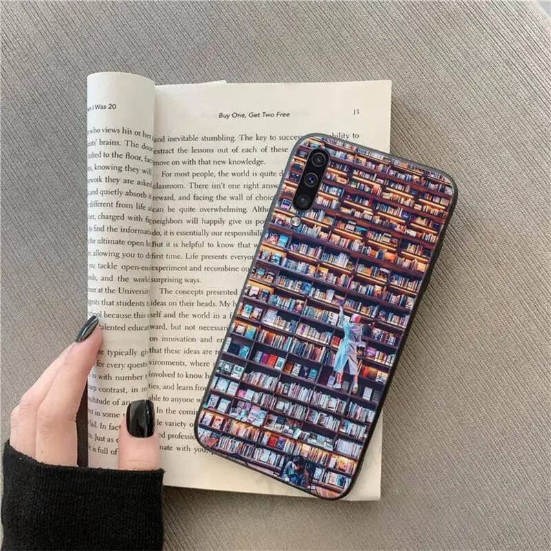 

Bookcase library art shelf book Phone Case For Samsung galaxy S 9 10 20 A 10 21 30 31 40 50 51 71 s note 20 j 4 2018 plus