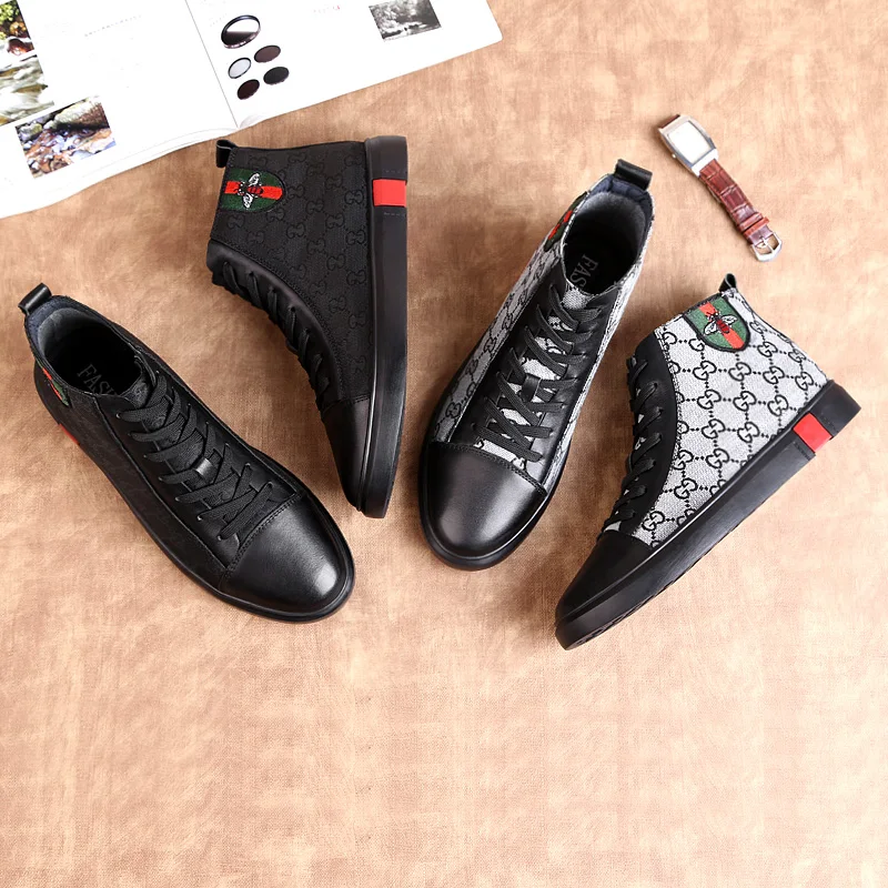 

Fashion Men Casual Shoes Autumn Winter Boots Men High Top Sneakers Male Luxury Footwear 2020 New White Men High-top Shoes Men S