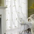 Пасторальные белые прозрачные шторы из вуали для гостиной, шторы с вышивкой в виде птиц для спальни, тюль для кухни, занавески, шторы