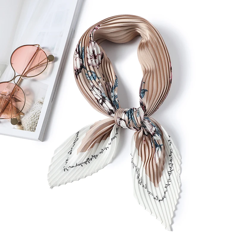 Small Scarf Hair Silk Square Lady Neck Shawl Head Wraps for Women Luxury Brand Designer Bandana Headkerchief Print Hijab |