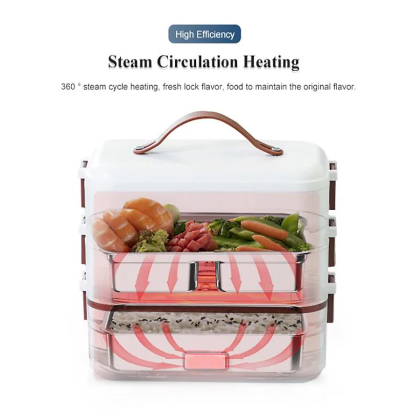

220V Double-layer Electric Microwave Heating Lunch Box Food Storage Container Portable Electric Heating Insulation Microwave Box