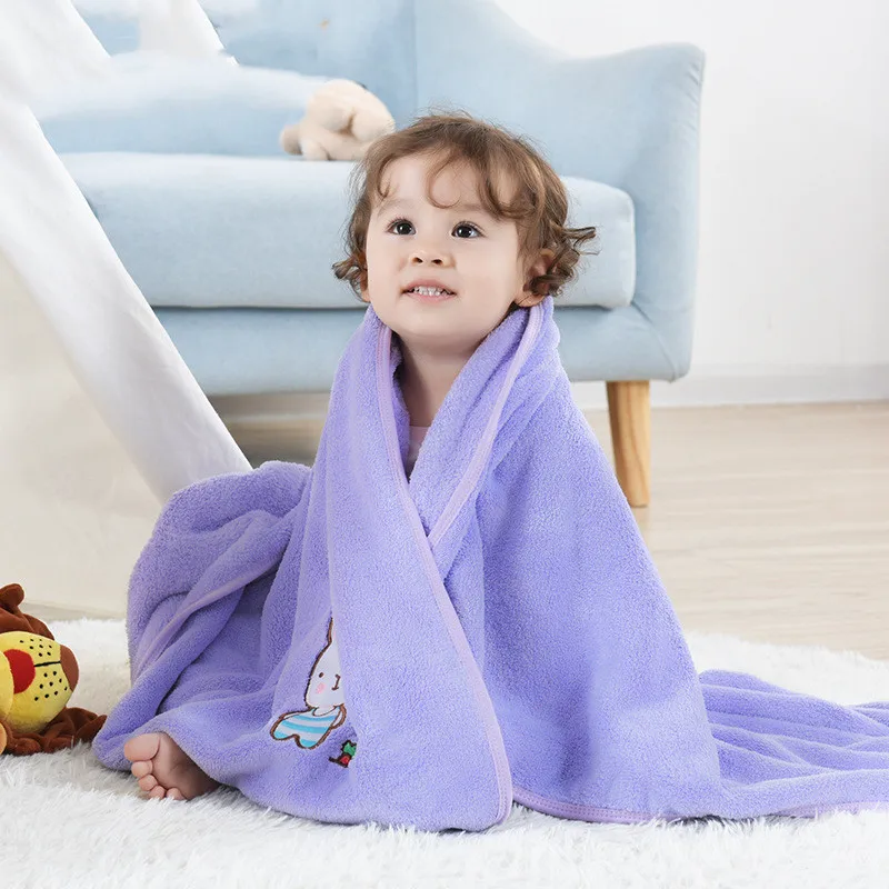 

Baby Bath Towel Newborn Baby Blanket Swaddling Lovely Embroidery Kid Swimming Beach Towels Baby Muslin Swaddle Blanket 110*110cm