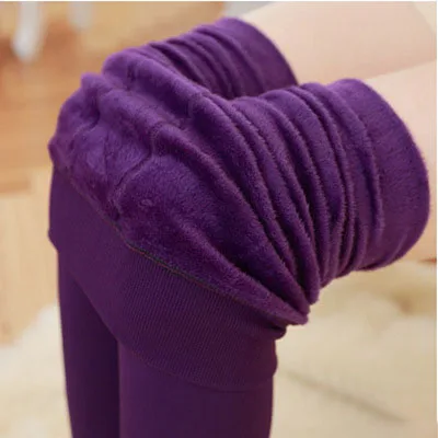 purple Женские зимние теплые сексуальные колготки размера плюс, плотные бархатные кашемировые непрозрачные цветные колготы, нейлоновые эластичные черные высокие колготки - Цвет: purple