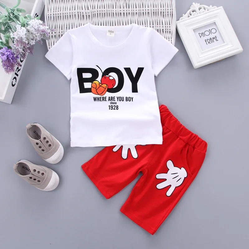 BibiCola Baby Boy Clothes Summer 2020 Fashion Kids Boys Clothing Set Children Toddler T-shirt + Pants Tracksuit | Детская одежда и