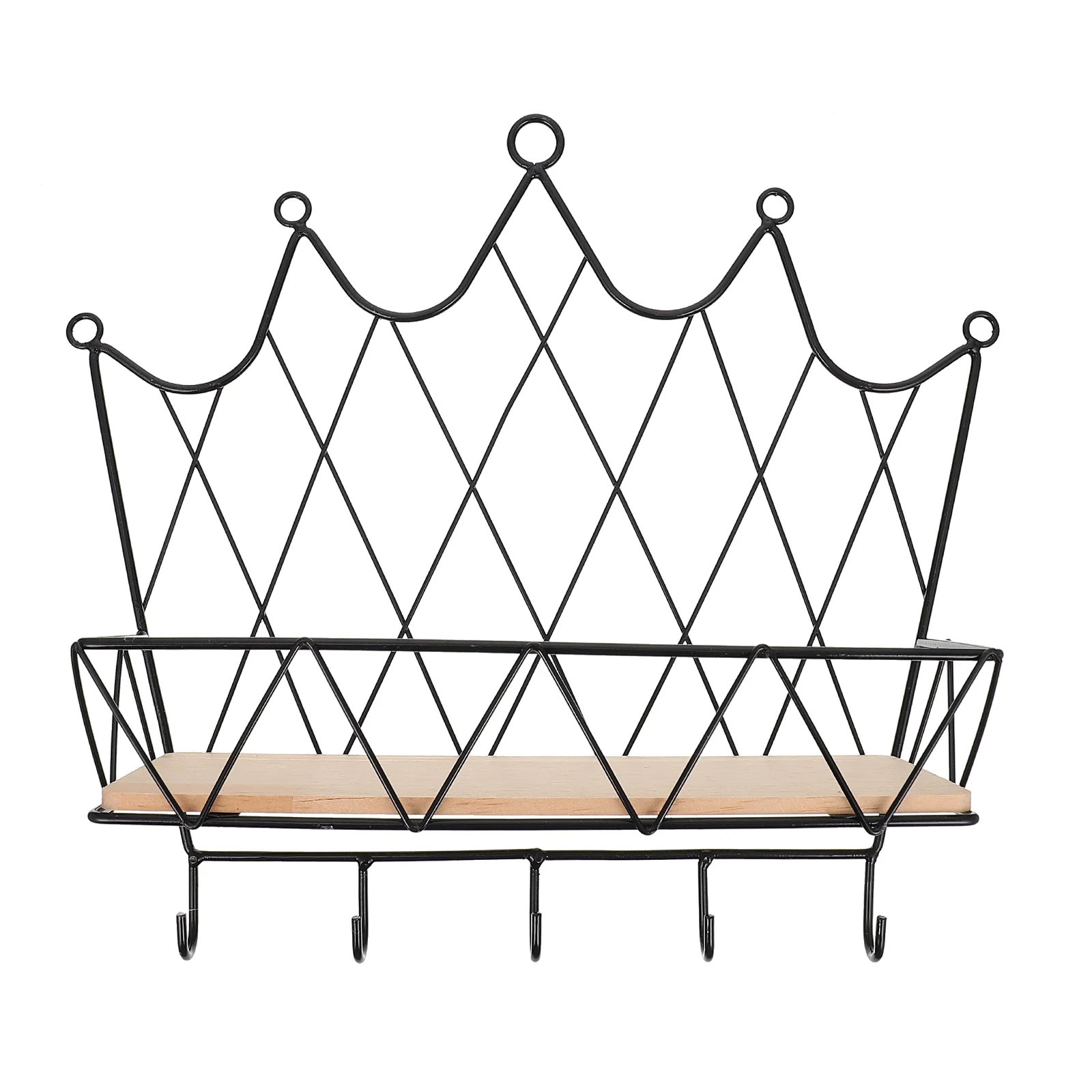 

Настенный стеллаж для хранения всякой всячины, 1 шт., Стеллаж с крючком для дома (черный)