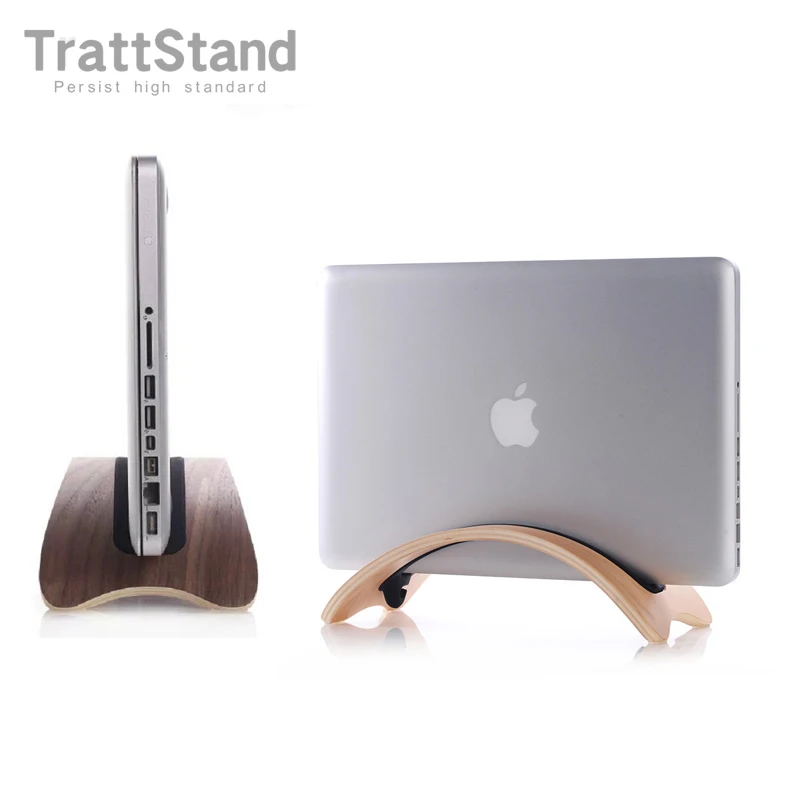 Suporte de Espaço-economia Erigido para Apple Suporte de Madeira Woodden Vertical Portátil Rack Desktop Suporte Macbook Pro ar 2021 m1 Braço Notebook