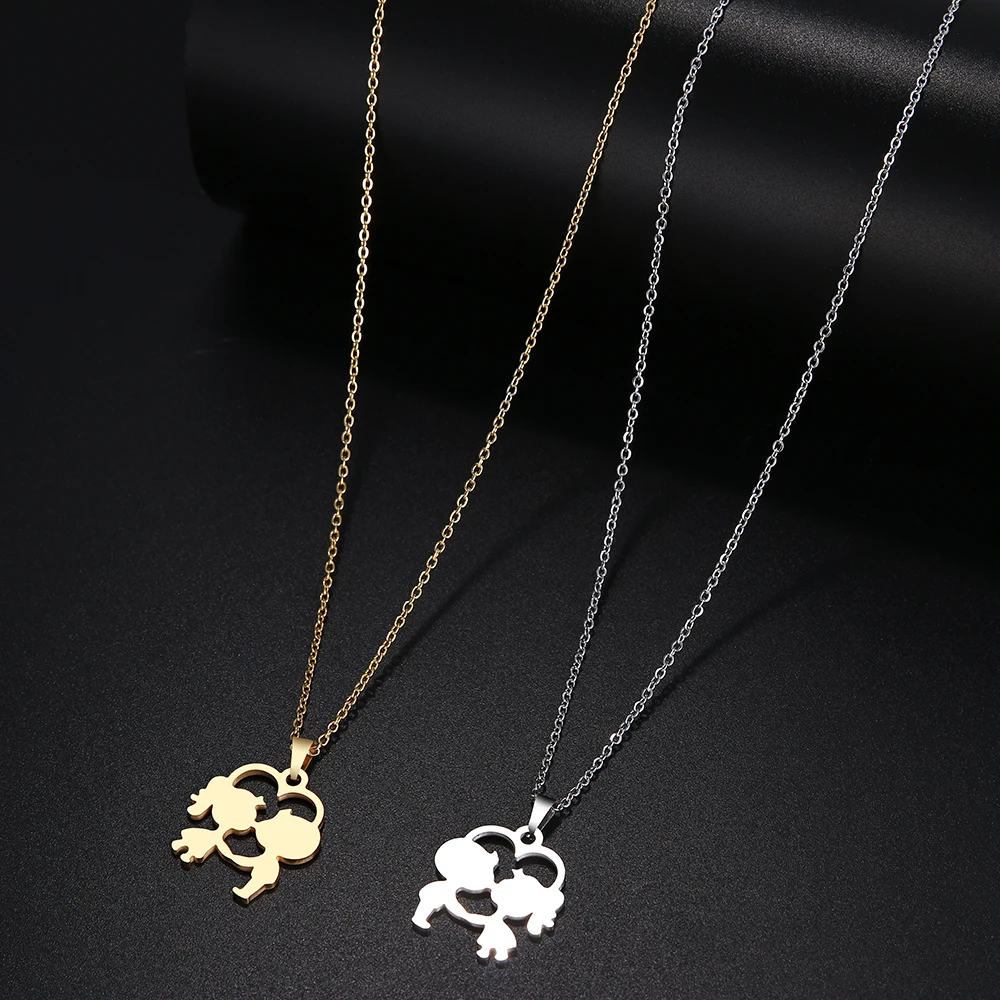 Ожерелье из нержавеющей стали для женщин подарок на свадьбу мальчиков и кулон