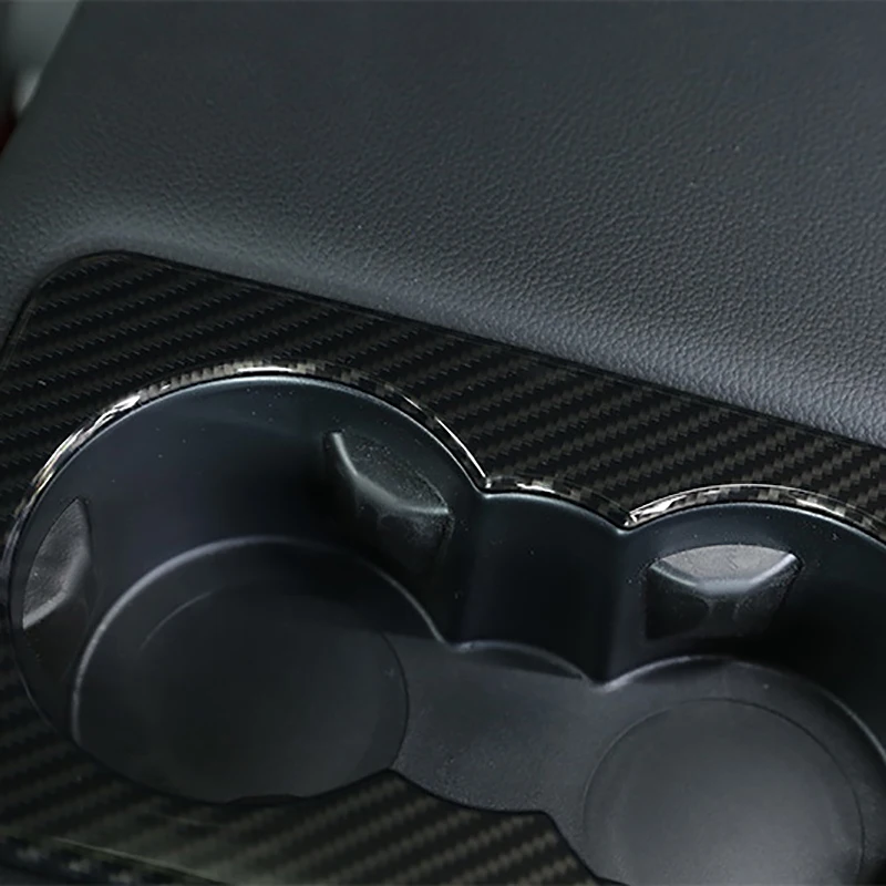 Carbon Fibre Rear Seat Water Cup Holder Panel Cover Trim Frame Car Accessories for F-Pace X761 XE X760 XF X260 | Автомобили и