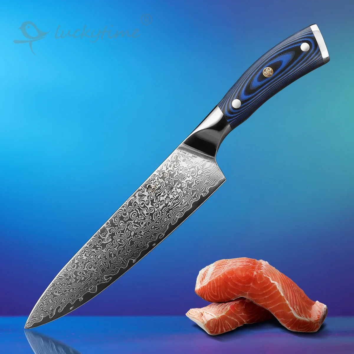 

Damascus Steel Household Knife Chef Special Knife Slicing Knife Carving Knife Western Food Cutting Sushi Knife Kitchen Knife