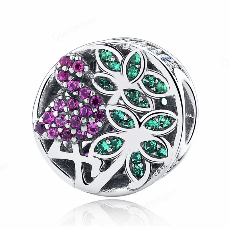 

925 Sterling Silver Flower European Charms Bead Fit Original Bracelets Chain DIY Girl Women Pendant Charm Beads Jewelry Making