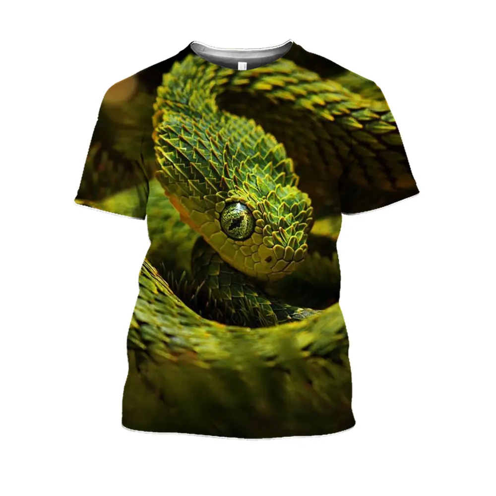 

Funny Animal Snake T-shirt 3D Printing Male Female Cool Cobra Pattern T-shirt Summer New Casual Street Cool Big Size Tops Tee