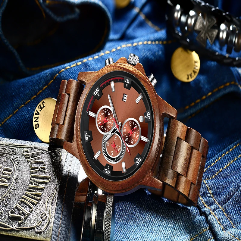 QW спортивные Быстрая доставка Горячая бамбуковая Марка хронограф оптовая