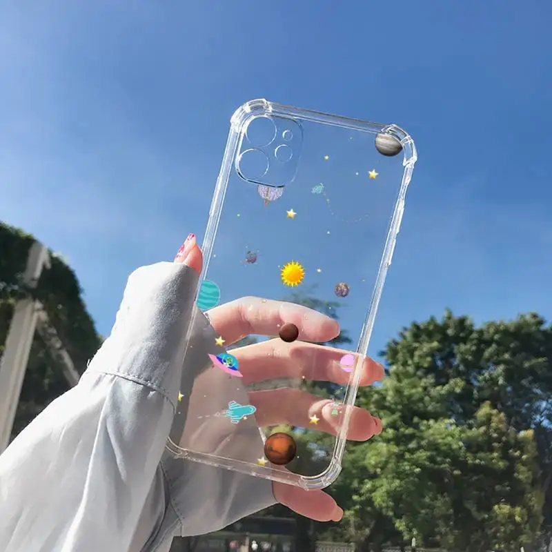 

Starry Universe Phone Case Transparent for Clear iPhone 11 12 8 7 6 6S XS MAX Plus X 5S SE 2020 XR mini pro