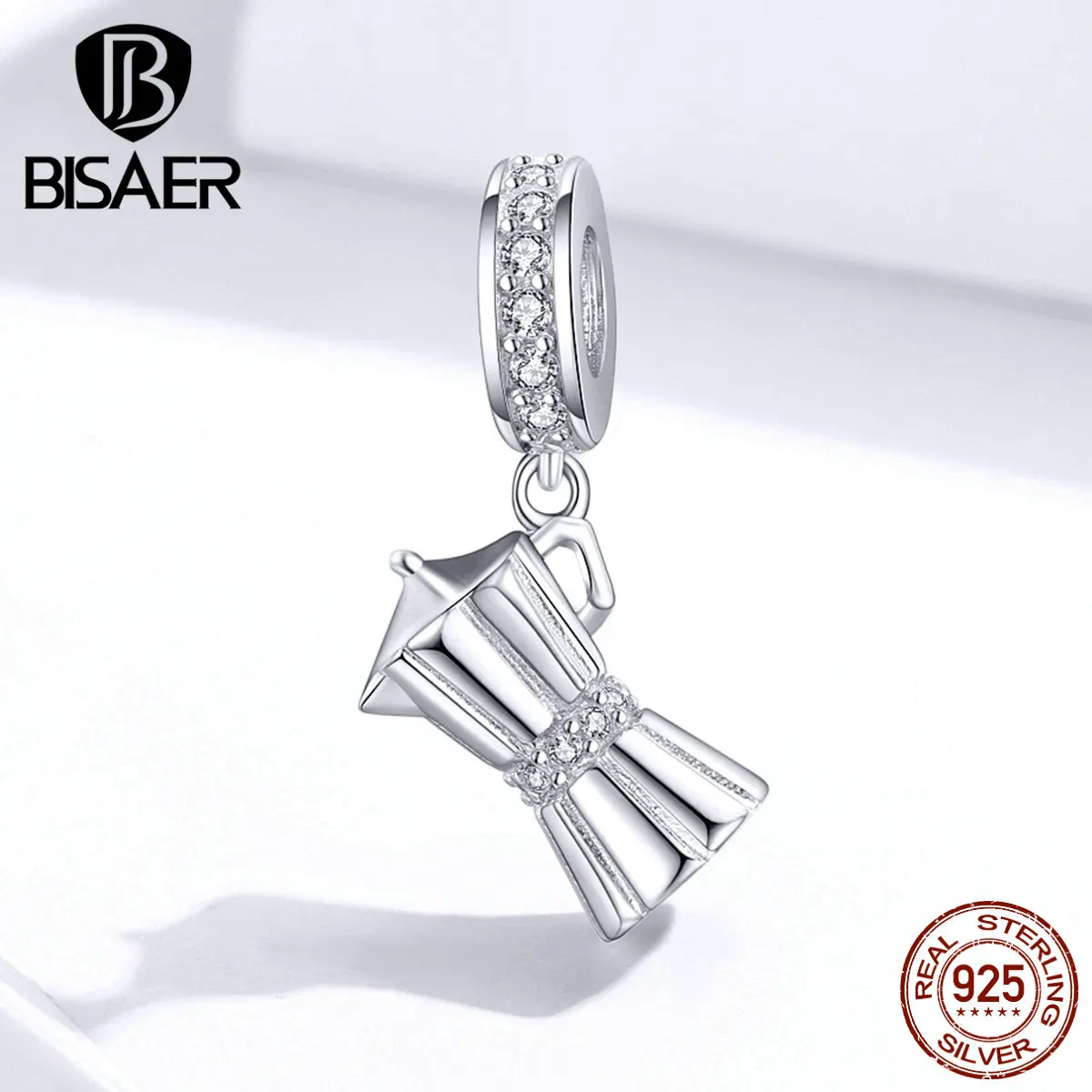 Бусины чашка BISAER 925 пробы серебряные кофейные чашки плавают кафе бусины