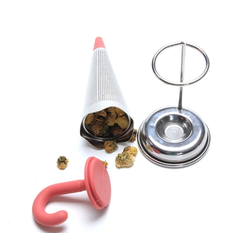 

Stainless Steel Tea Infuser Umbrella Shape Silicone Herbal Spice Filter Strainer Holder for Tea Lover