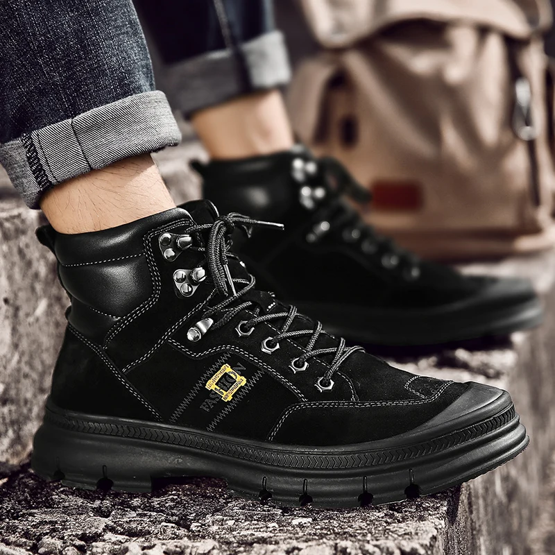 Misalwa/модные уличные зимние армейские ботинки Мужские военные дезерты Плюшевые