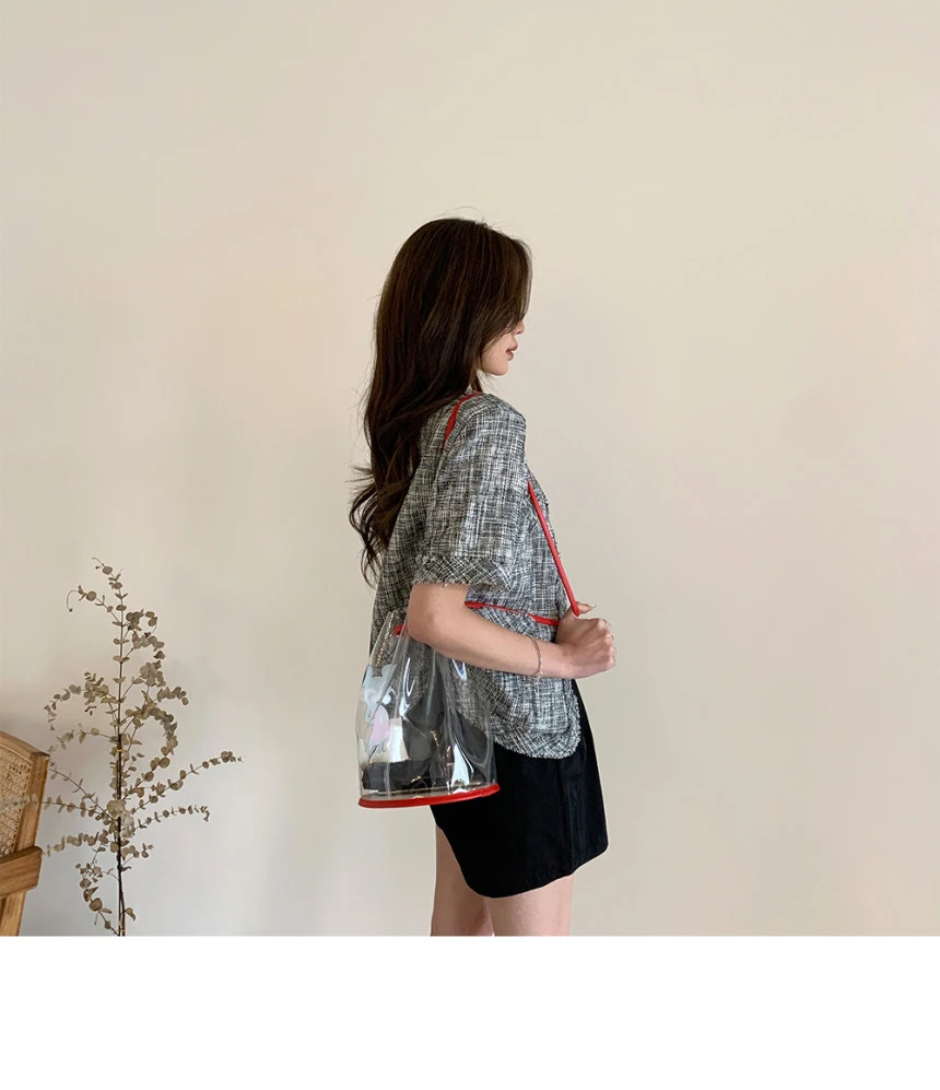 

Korean 2021 Retro Elegance Casual Sweet Solid Blouse Single-Breasted O Neck Chic High Quality All Match Women Shirt Top