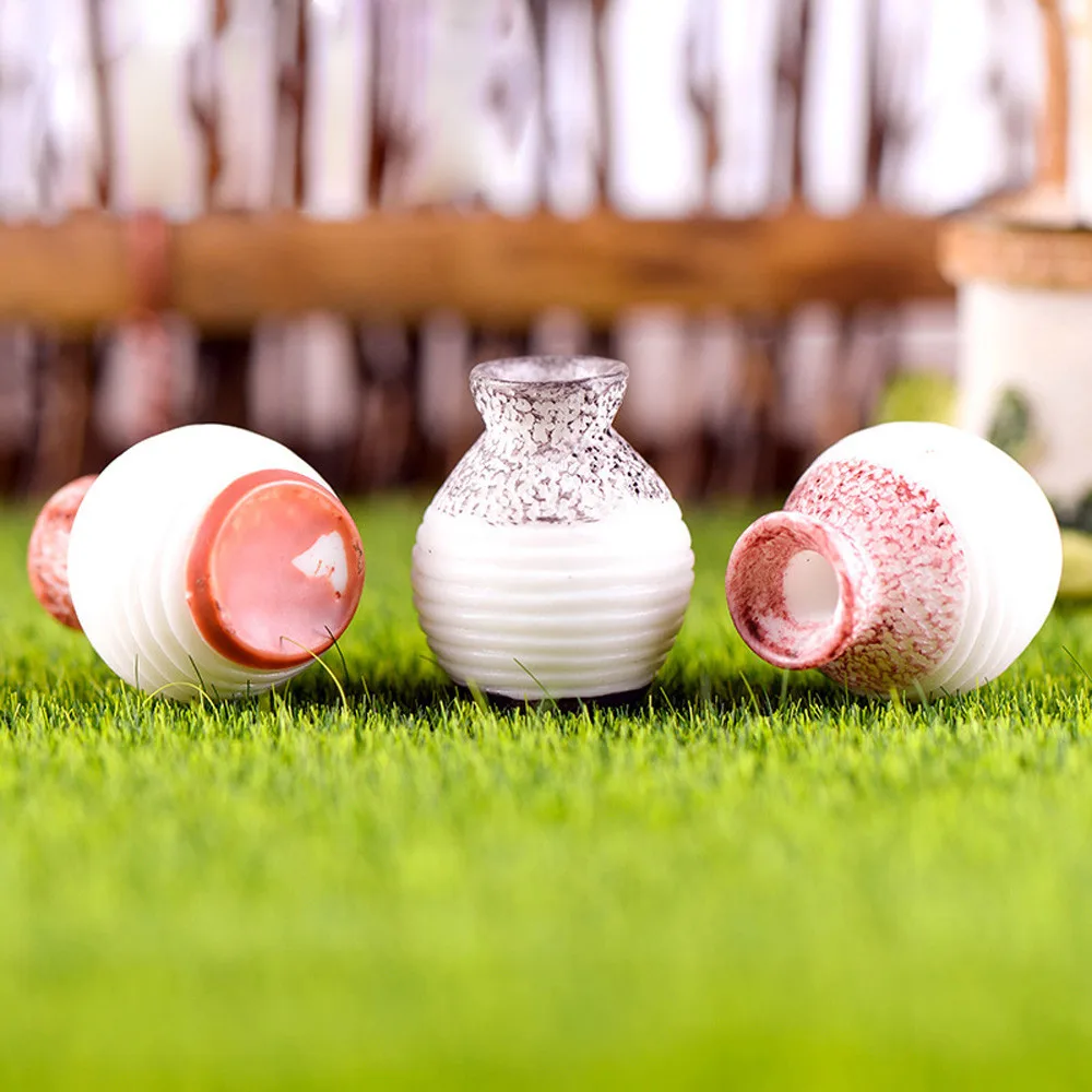 

Resin Miniature Small Mouth Vase Diy Craft Accessory Home Garden Decoration Resin Vase Small Ornaments Mini Crafts Decoration QW