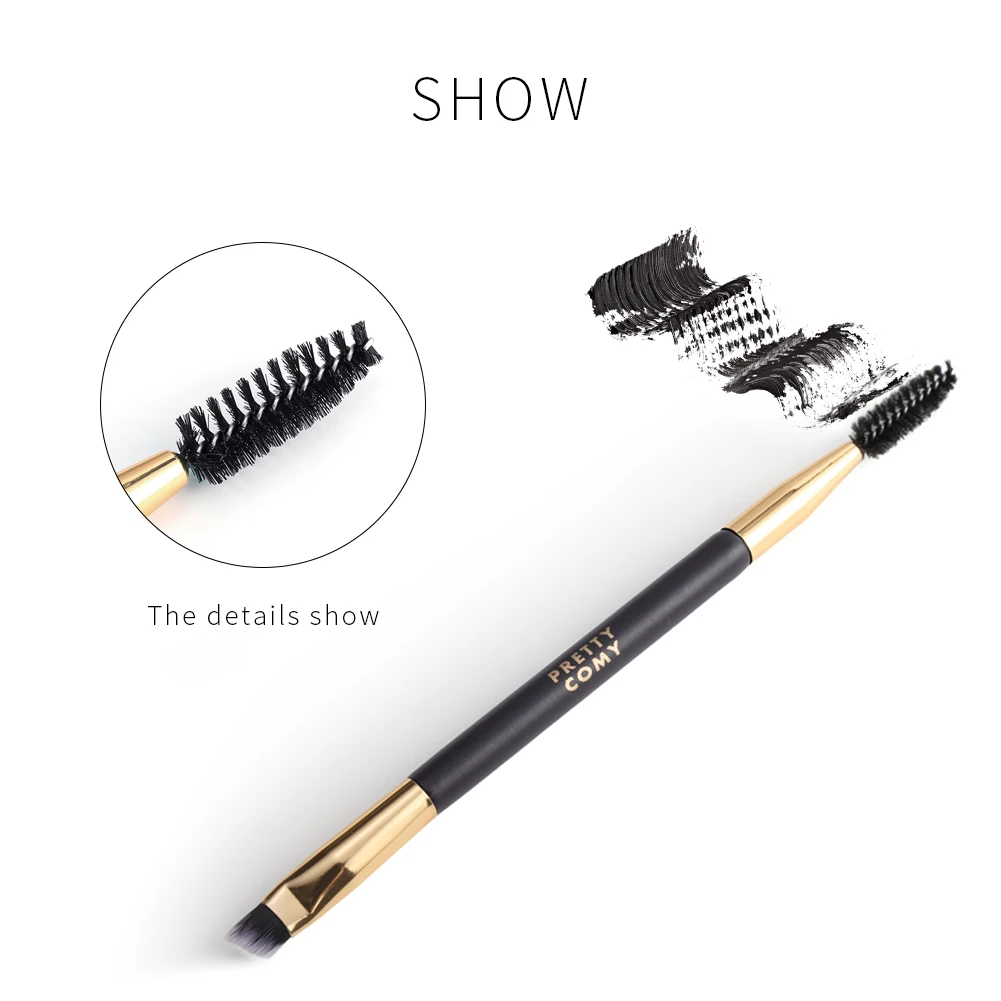Pretty Comy двусторонняя кисть для бровей мягкая нейлоновая щетина пудры инструмент