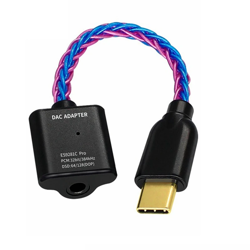 

Портативный ЦАП USB C Amp для аудиофильных наушников Amp Dac Dongle 32Bit Ess Es9281C Pro Dsd128 для Android, Win10