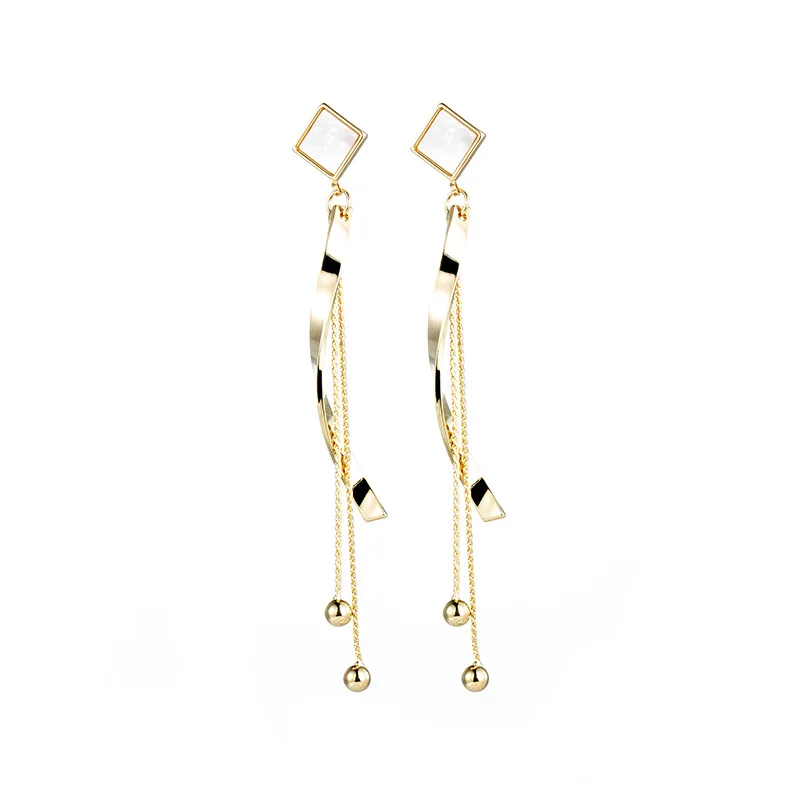 

Long Tassel Earrings 2021 New Style S925 Fresh Temperament Female Korean Simple Personality Earrings Versatile