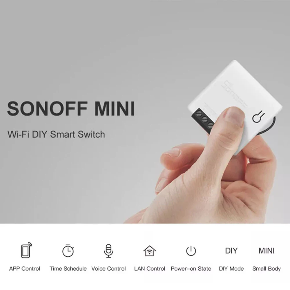 Двухсторонний Интеллектуальный мини выключатель SONOFF поддерживает