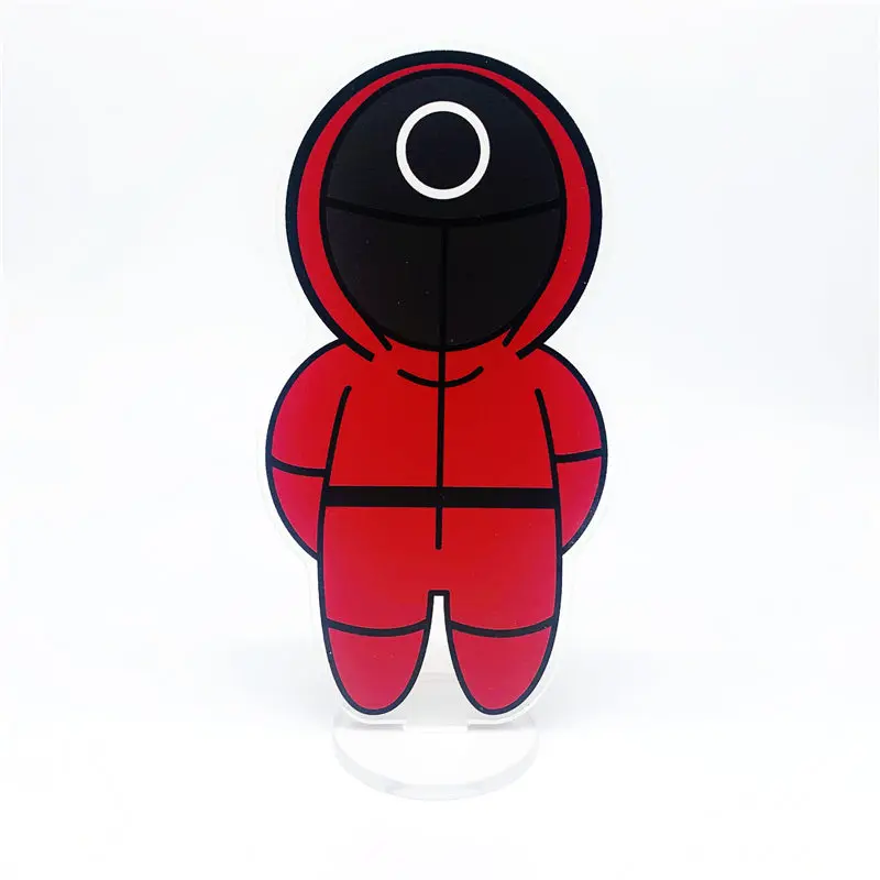 

Squid Game Acrylic Stand Brand Animation Peripheral Backpack Popular Triangle Series Creative Car Backpack Keychain Wholesale