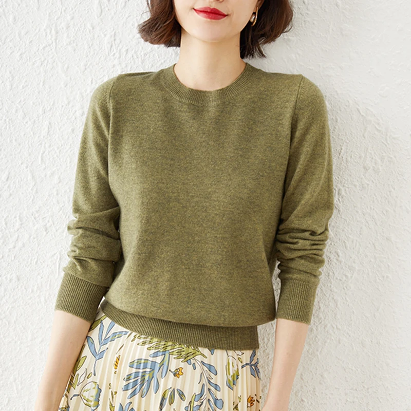 

LY VAREY LIN New Autumn Winter Sweaters Women Casual O-neck Knitting Tops Female Solid Color Long Sleeve Warm Pullovers