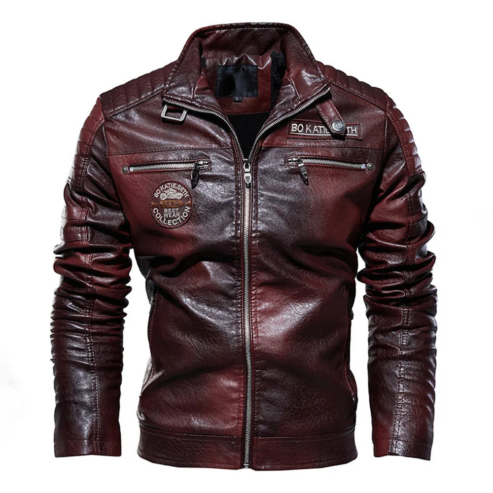 

Men's Jacket Autumn And Winter New Men Pu Leather Jackets Men's Motorcycle Velvet Leather Clothing Fashion Trend Male Clothing